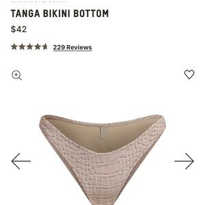NWT SKIMS Tanga Bikini Bottom in Crocodile Print Size M